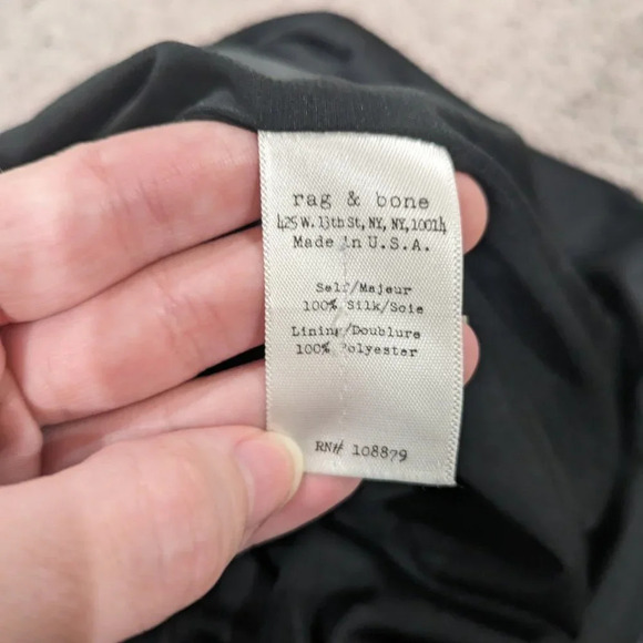 Rag and Bone 100% Silk Grey pattern mini dress ASO Cameron Diaz Size 0 - Picture 7 of 10